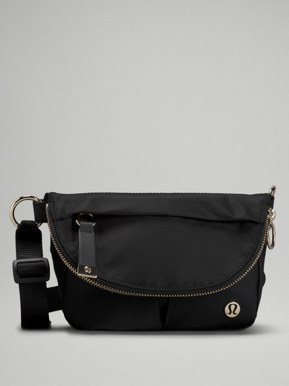 lululemon athletica Black Crossbody Bag with Gold Accents